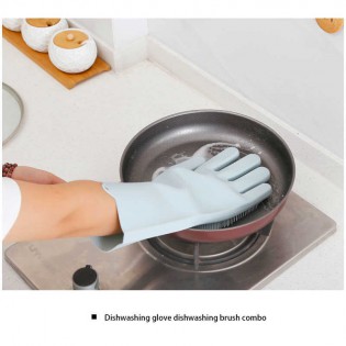 Силиконовые перчатки для мытья посуды 2 шт — серые8
