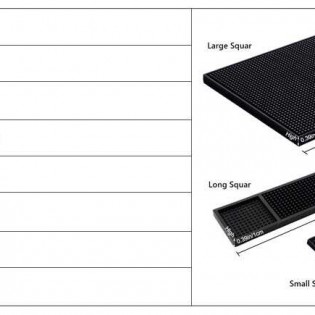 Силиконовый коврик для бара 60 х 8 см — чёрный (12)