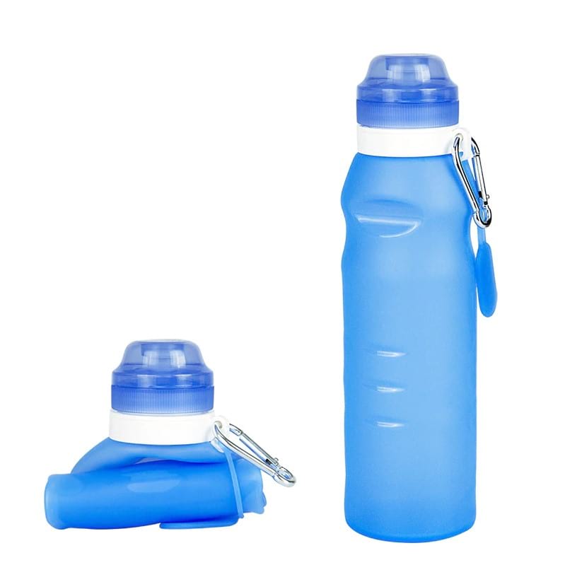 Силиконовая бутылка "Portable" 600 мл - голубая