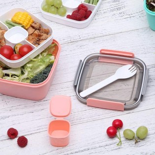 Ланч бокс – салатница OldPAPA Bento 1200 мл – розовый (9)