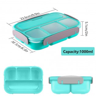 Ланч Бокс OldPAPA Bento 4 відділи синій (2)