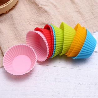 Набор силиконовых форм для кексов 12 шт цветные по 2 шт