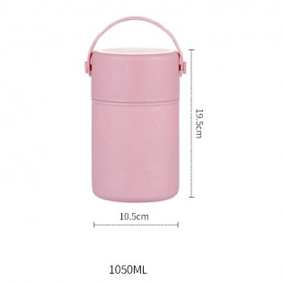 Термос для еды с ложкой 1050 мл HOT розовый (2)