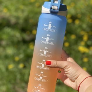 Спортивная бутылка для воды с поилкой/ручкой/защитой от открытия Time Marker 1000 мл