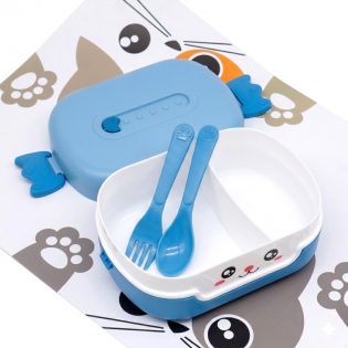 Ланч бокс Bento cat 700 мл – блакитний 2 Ланч бокс Bento cat 700 мл – блакитний 2