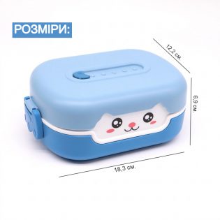 Ланч бокс Bento cat 700 мл – блакитний 8(1) Ланч бокс Bento cat 700 мл – блакитний 8(1)