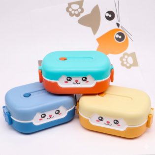 Ланч бокс детский с Bento cat 700 мл – блакитний 5 Ланч бокс детский с Bento cat 700 мл – блакитний 5