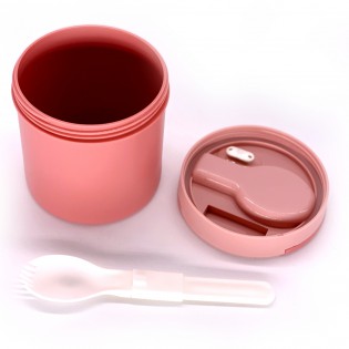 Ланч бокс супница 450 мл с ложкой Soup Cup – розовая5