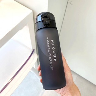 Спортивна пляшка для води 780 мл з поїлкою: захистом від відкриття Hello Water - чорна