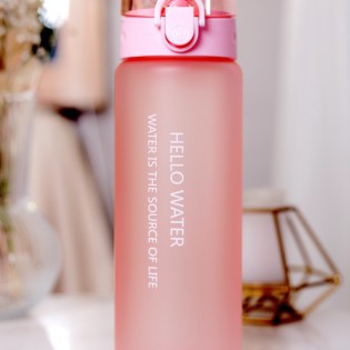 Спортивная бутылка для воды 780 мл с поилкой/защитой от открытия Hello Water – розовая1