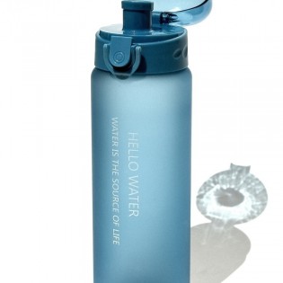 Спортивная бутылка для воды 780 мл с поилкой/защитой от открытия Hello Water – синяя (1)