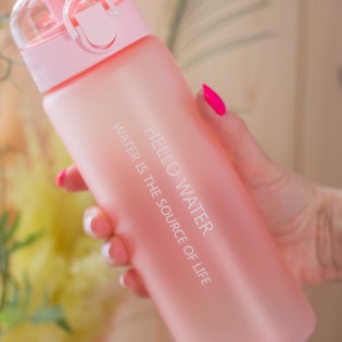Спортивная бутылка для воды 780 мл с поилкой/защитой от открытия Hello Water – розовая2