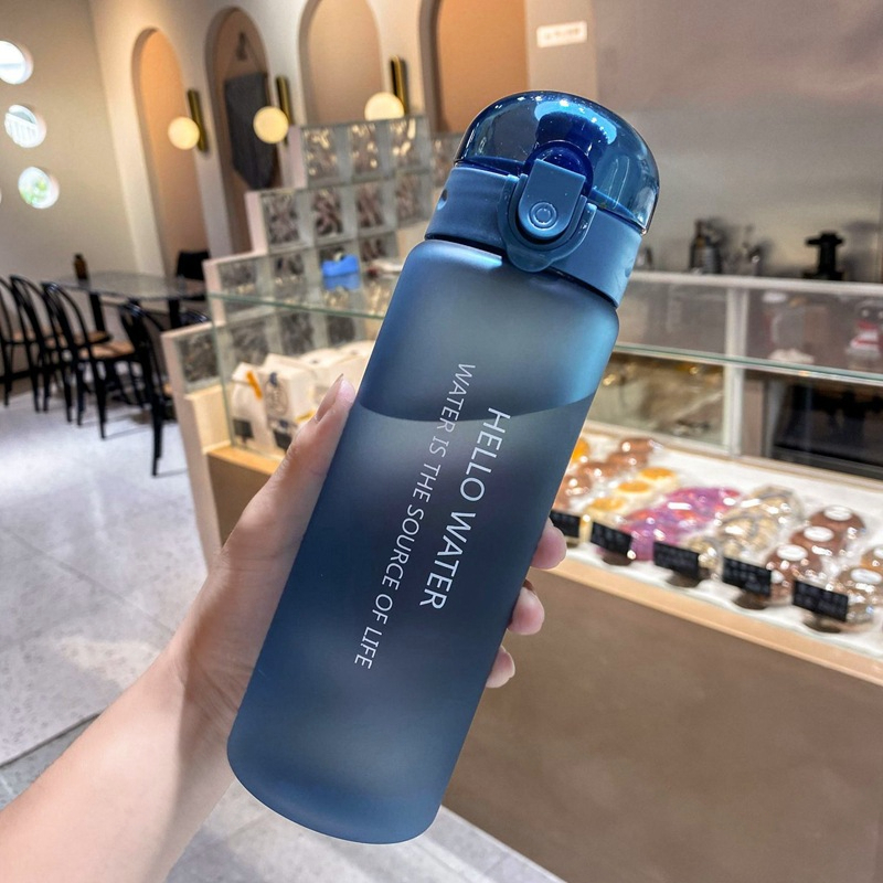 Спортивная бутылка для воды 780 мл с поилкой/защитой от открытия Hello Water - синяя