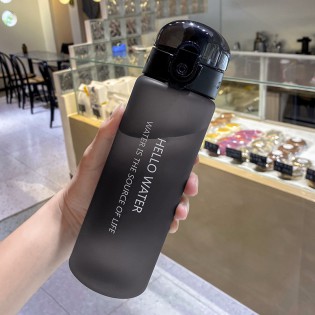 Спортивная бутылка для воды 780 мл с поилкой/защитой от открытия Hello Water – черная6