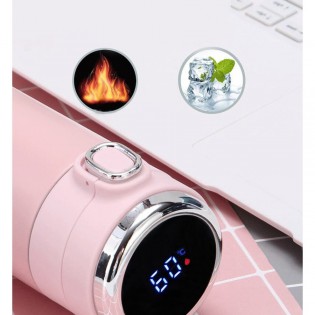 Термос для чая/кофе с LED-датчиком температуры стальной Smart Flask 420 мл – розовый6