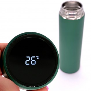 Умный термос для чая/кофе с сенсорным индикатором температуры и ситом стальной SmartCUP 500 мл – зеленый