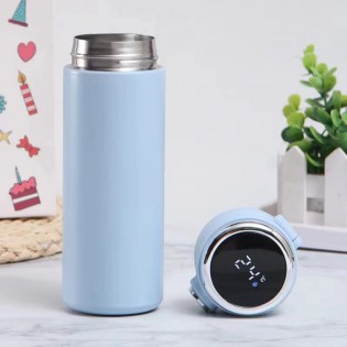Термос для чая/кофе с LED-датчиком температуры стальной Smart Flask 420 мл – голубой1!!2209039320833-0-cib