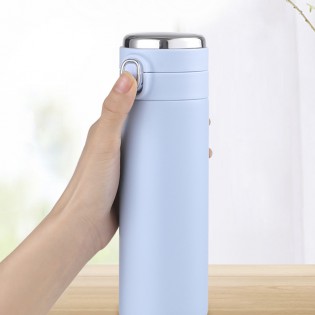 Термос для чая/кофе с LED-датчиком температуры стальной Smart Flask 420 мл – голубой2!!2465851836-0-cib