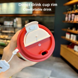 Термокружка чашка для кофе/чая с герметичной крышкой стальная Coffee Сola 420 мл — белая2