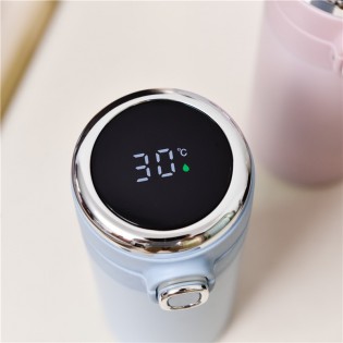 Термос для чая/кофе с LED-датчиком температуры стальной Smart Flask 420 мл – голубой5