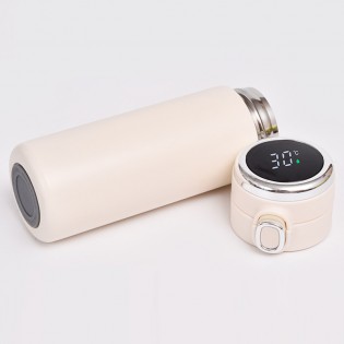 Термос для чая/кофе с LED-датчиком температуры стальной Smart Flask 420 мл – белый 2