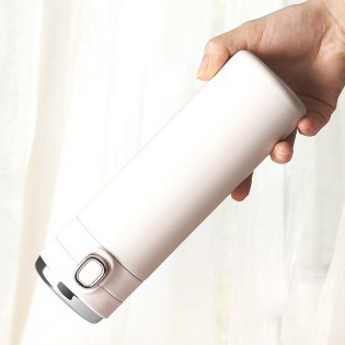 Термос для чая/кофе с LED-датчиком температуры стальной Smart Flask 420 мл – белый 7