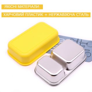 Ланч бокс зі сталевою ємністю з ложкою Bee Lunch 550 мл жовтий 6 (1)