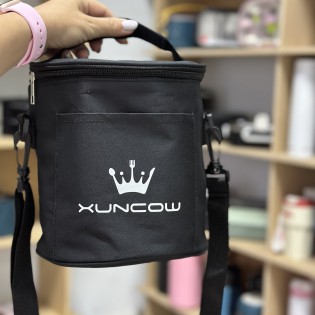 Ланч-Бэг термо-сумка “XUNCOW” круглый с длинной ручкой – черный