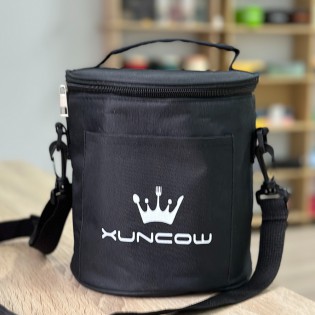 Ланч-Бэг термо-сумка “XUNCOW” круглый с длинной ручкой – черный 4