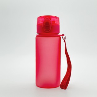 Спортивная бутылка со шнурком 400 мл  - розовая