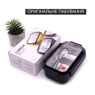 Ланч бокс зі сталевою ємністю з ложкою Bee Lunch 550 мл чорний 4