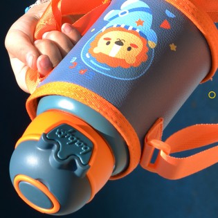 Термос детский c трубочкой/чашкой в чехле на шнурке «Baby» cиний – 500 мл 1!!2049233943-0-cib