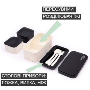 Ланч бокс lunch box 1450 мо чорний (3)
